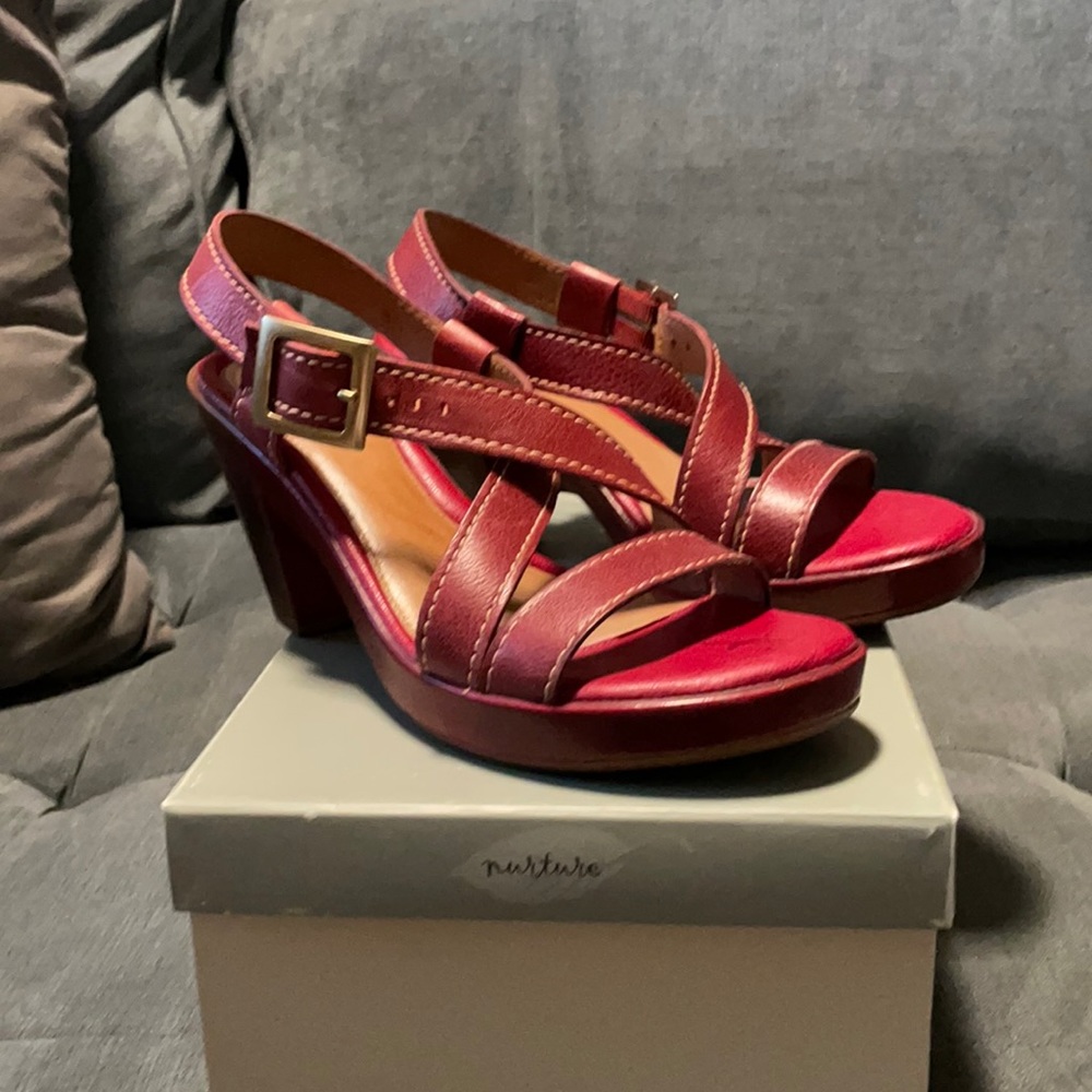 Red High Heeled Sandals